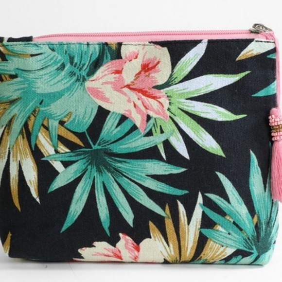 Tropical print cosmetic bag - Picture 2 of 3